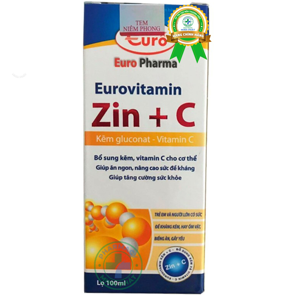 Eurovitamin Zin+C - Giúp bé ăn ngon, tăng cường sức đề kháng
